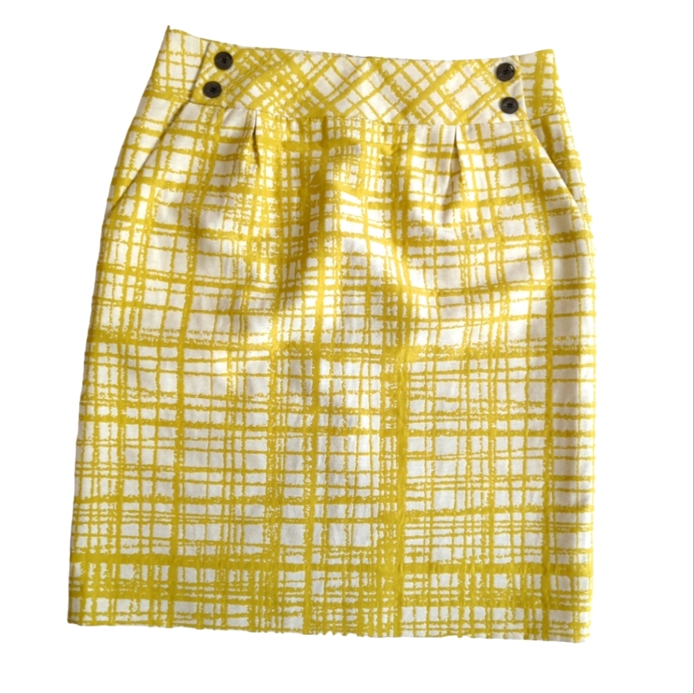 Alex Marie pencil skirt with pockets, patterned, lined, size 6